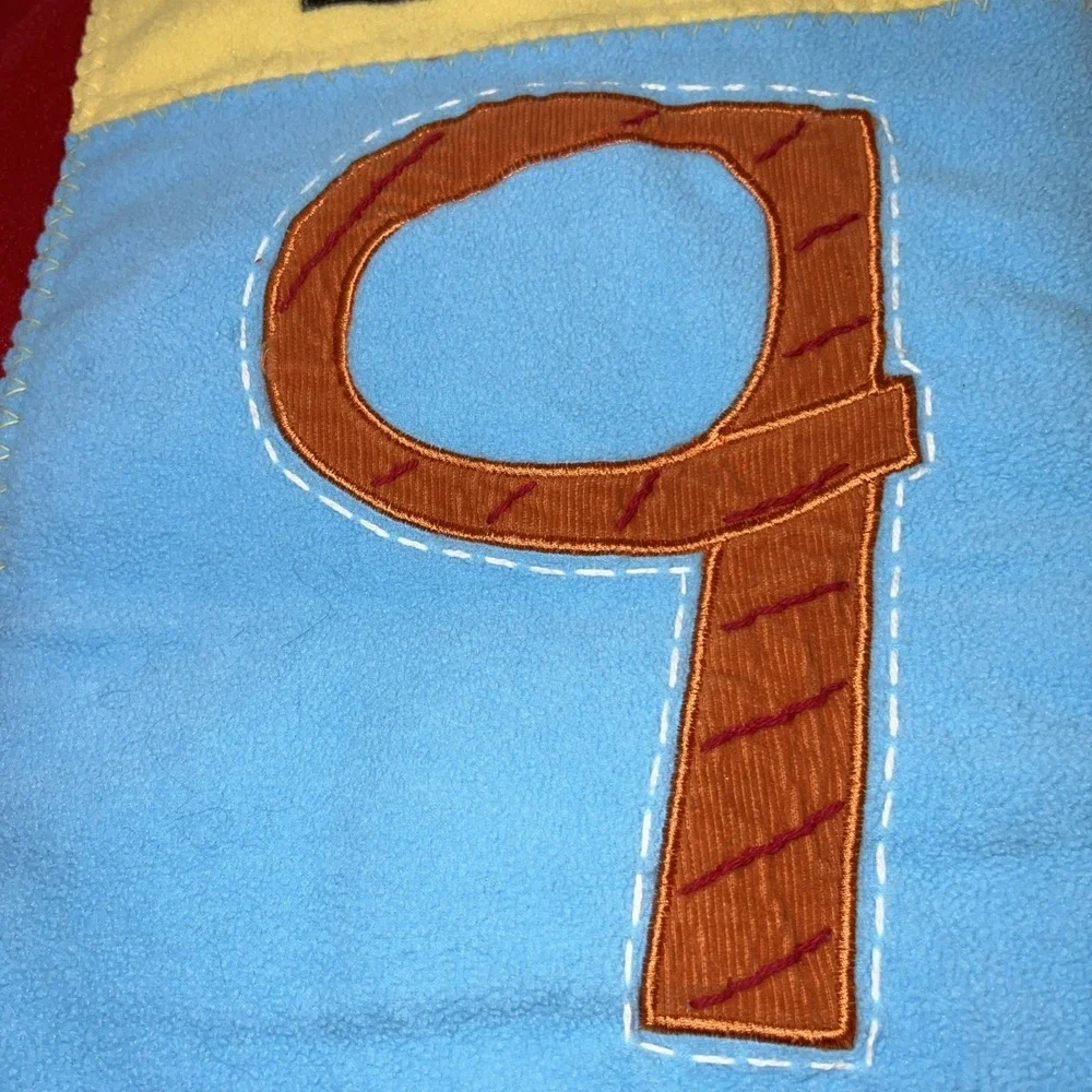 Vtg Pottery Barn Kids ABC Blocks Red Blue Fleece 30